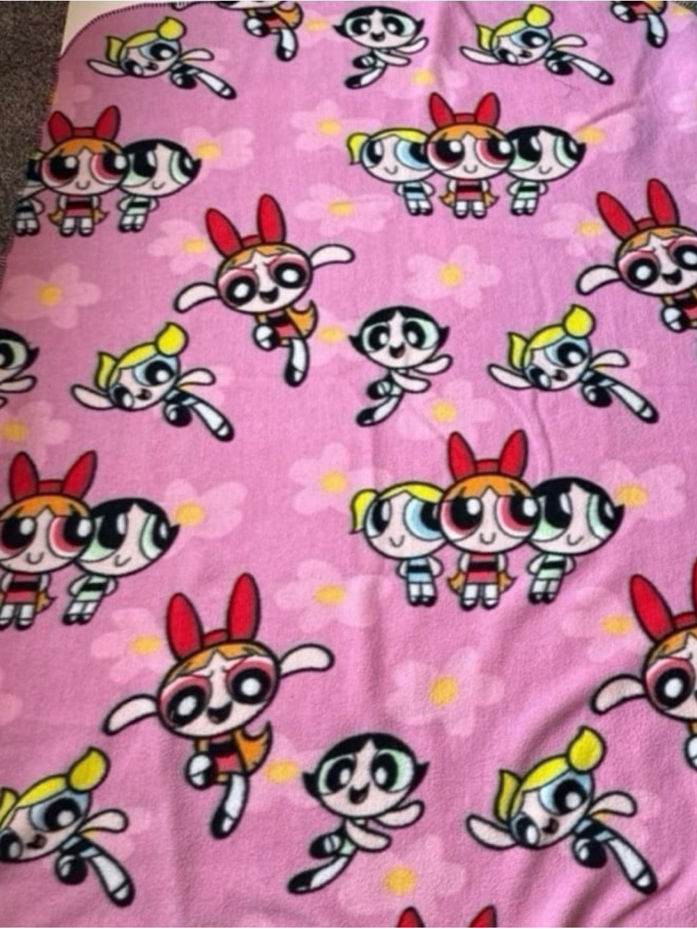 Vintage Y2K The Powerpuff Girls Fleece Throw Blanket